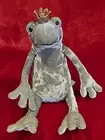Jellycat Frog Prince Kiss Crown Stuffed Velvety Velour Plush Green. Retired.