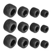 3 Set Carbon Steel Internal Hex Pipe Plug 1/8NPT 1/4NPT 3/8NPT 1/2NPT Male