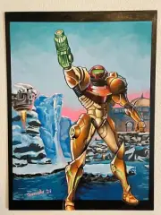 Metroid Prime Phendrana Drifts Acrylic OOAK Painting Video Game Fan Art 15x20