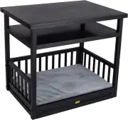 New Age Pet Memory Foam Dog Bed & Nightstand in Espresso with Removable Washable