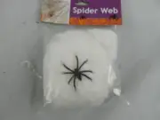 cotton spider web decor with plastic spider Halloween haunted house decor NIP