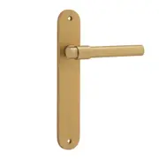 Iver Helsinki Door Lever Handle on Oval Backplate Brushed Brass