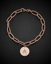 18K Italian Gold Over Silver Initial Bracelet