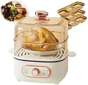 2-in-1 Electric Hot Pot, 1200W Electric Steaming Cooker, 10.5L Double-Layer Hot Food Warmer with Visual Lid and Anti-Skid Pad, Multi-Cookers for Vegetables, Meats, Fish
