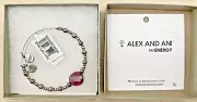 Alex and Ani Amethyst & Beaded Charm Bracelet Silver-tone Expandable with tags