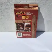 Quake Hold! Furniture Safety Straps Model 4161 Oak Color New in Package