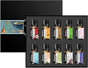 Essential Oils Set, Starter Kit Oils for Diffusers for Home, Aromatherapy Oils Gift Set 10 * 10 ml - Rose, Orange, Mint Leaf, Sakura, Sandal Wood, Lavender, Lemon, Jasmine, Coffee, Deep Ocean