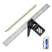 Adjustable Combination Spirits Level Ruler 30cm AngleSquare ProtractorMeasuring
