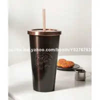 在飛比找Yahoo!奇摩拍賣優惠-現貨熱銷-星巴克韓國2020韓國星巴克黑金色不鏽鋼冷飲杯59