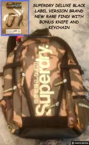 NEW/HTF BLACK LABEL BASE CAMP STYLE CAMOFLAGUE SUPERDRY SCHOOL/DAY HIKE BACKPACK
