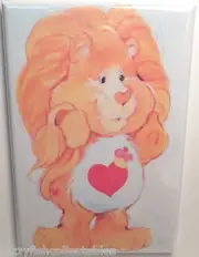 Brave Heart Lion 2" x 3" Refrigerator Locker MAGNET Care Bears 80's Retro