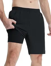 [baleaf] Men's 9" Athletic Shorts 2 in 1 Quick Dry Running Workout Gym Shorts with Pockets Lightweight