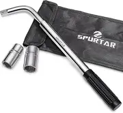 Telescoping Lug Wrench & Wheel Nut/Tire Wrench with Dual Two Way Sockets(17/19mm and 21/23mm) and Sturdy Nylon Carry Bag