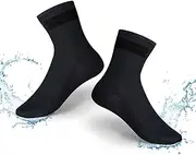 3mm Wetsuit Socks, Neoprene Diving Socks Anti-slip Thermal, Adjustable Velcro loop Strap for Men Women Diving Swimming Surfing, Black, Small
