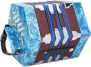 Portable Concertina Accordion 20-Button with an Adjustable Hand Strap, Ergonomically Designed for Accordion Beginners and Students, for Improving The Sense of Rhythm