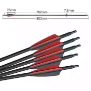 12pcs 31inch 500-550 Spine Carbon Arrows Feather for Recurve/Compound Bow