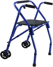 Walker,Rollator Walker, Walking Frame with Back Support Padded Seat Mobility Aids Adjustable Height for Seniors Lightweight Aluminum with 2 Wheels Little Surprise