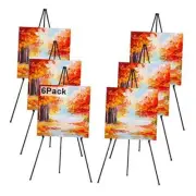 REALlWAY 63" Folding Easel Stand for Display,Adjustable Floor 6Pack Black