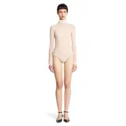 [MAISON MARGIELA] Body a collo alto trasparente in nylon Off-white