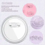 50Pcs Acrylic Buttons Pin Badge 3 Inch DIY Badge Pins Clear Button Maker wescT
