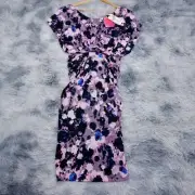 Alannah Hill Womens Stretch Midi Dress [8] Purple Abstract Retro 'Crush On You'