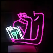 Sign Lamp Girl Reading Book Neon Signs USB Powered Dimmable LED Neon Light for Reader Club Game Room Kids Bedroom Wall Art Decoration 30cm×35cm