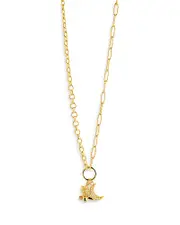 Sterling Forever Kelsea Boot & Moon Pendant Necklace, 16