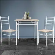 1 Artiss Dining Table and 2 Chairs Set Oak