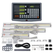 Digital Readout, 250 mm & 500 mm & 600 mm, Linear Scale 3 Axis DRO Display Kit with Support Rod Knife Holder Plate Transparent Watch Case Power Cord Watch Holder Butterfly Piece Screw