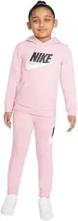 [Nike] Girls Toddler Club HBR Pullover Hoddie Joggers And Pants Set (US, Numeric, 13, Pink)