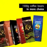 1500g Douwe Egberts & L'OR coffee beans, Aroma red, Decaf, Espresso, Mocca