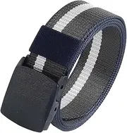 [Generic] Nylon Buckle Belt | Nylon Adjustable Work Belt 49Inches Web Belt - Stretch Slide Belt No Holes Buckle Belt for Men Daily Use