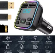 Car Wireless 5.0 Bluetooth FM Transmitter MP3, USB, TYPE - C, PD Charger Adapter