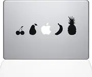 The Decal Guru Fruit Lineup MacBook Decal Vinyl Sticker - 15" MacBook Pro (2015 & Older) - Black (1336-MAC-15P-BLA)