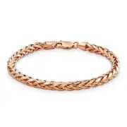 10k & 14k Rose Gold Classic Wheat Palm Chain Bracelet/Anklet