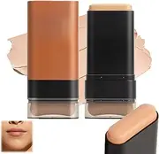 Generic Hydrating Lightweight Foundation Stick with Brush, Multiuse Foundation Stick Make-Up, Suitable for All Skin Types (04# Wheat Color)