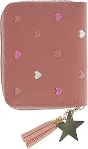 [Luxshiny] Pu Imitation Ladies Wallet Compact Card Holder Change Purse for Women Cute Wallet Lightweight Design for Easy Carrying