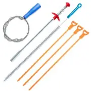 6 Pack Clog Remover Drain Relief Auger Cleaner,Drain Snake Hair Remover,Sink ...