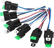 6PCS Copper Terminal Auto Relay 30A Fused On/Off Car Motor Relay with Holder Socket On/Off Fused Relay 12V 4PIN
