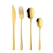 1Set Korean Cutlery Set Stainless Steel Flatware Sets Western Spoon Fork Dinner Knife Golden Dinnerware Party Utensil
