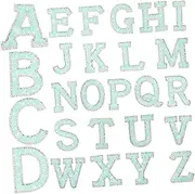 Angoily 26Pcs Bling Glitter Letter Patches Wear Resistant Alphabet Appliques for Craft Supplies Fashion Accessories for Clothing and Packaging