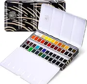 [Paul Rubens] Artist Watercolor Paint Set,48 Vibrant Colors in Portable Box, High-Transparency, Great Lightfastness, Perfect Travel Professional Watercolor Set for Artists, Beginners, Adults