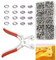 100 Sets Metal Snaps Buttons With Fastener Pliers Press Tool Kit Perfect