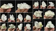 NATURAL FADEN QUARTZ CRYSTAL CLUSTER SPICEMENS HEALING CRYSTAL REIKI 17pcs 1.5kg