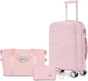 LARVENDER Carry on Luggage 22X14X9 Airline Approved, 20 Inch Hardshell & Lightwe