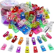 100 Pack-2 Sizes Sewing Clips Multicolor for Sewing Craft Clamps,Crafting,Crochet and Knitting,All Purpose Clips for Quilting Binding Clips,Fabric Clips,Paper Clips,Blinder Clips