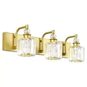 Crystal Vanity Light 3 Light Crystal Bathroom Vanity Lights 24 inch Gold