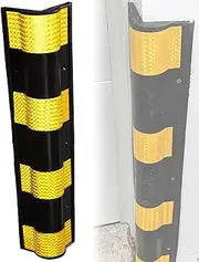 Car Door Safety Garage Foam Corner Wall Protector, Car Parking Rubber Wall Guard Corner Protector,High Toughness Reflective Ground Floor Garage Protection, 1cm Thick, Arc Warehouse Rubber Column