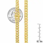14k Yellow Gold Miami Cuban Link Chain Necklace 5.3mm Men's Women Sz 24" Hollow