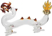 ULTECHNOVO Dragon Shaped Decorative Glass Liquor Bottle Unique Whiskey Storage Container with High Transparency and Intricate Artistry for Home Bar Decor